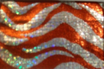 10.Red-Silver Diamond Hole Metallic Mesh